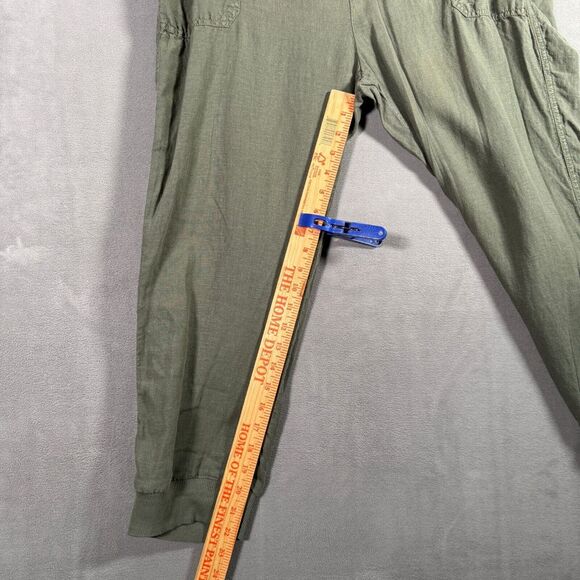 Caslon Jogger Pants Womens XL Petite Olive Green Linen Lightweight Drawstring - Picture 6 of 10